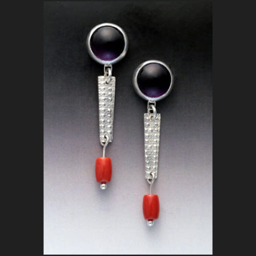 Click to view detail for MB-E404 Earrings Amethyst Urchins $608